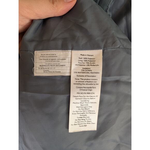 Eddie Bauer Puffer Jacket Womens XS EB550 Parka Gray Quilted Goose Down NO HOOD - Picture 14 of 16